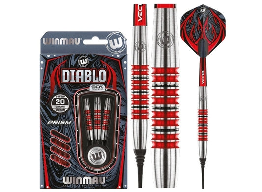 Winmau Diablo 1 90% Tungsten Soft Tip Darts - 20g