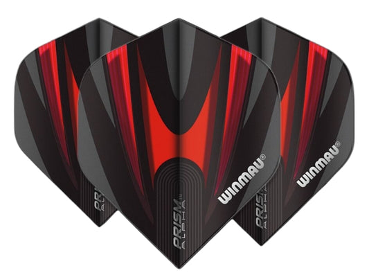 Winmau Prism Alpha Dart Flights – Black & Red | Set of 3 Flights