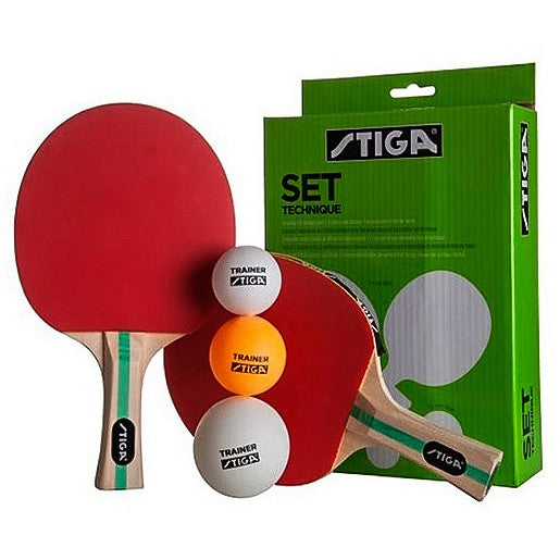 Stiga Technique Midi Table Tennis | Set 2 Rackets + 3 Balls