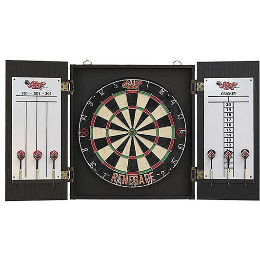 Shot Darts Renegade Dartboard & Dart Cabinet Set