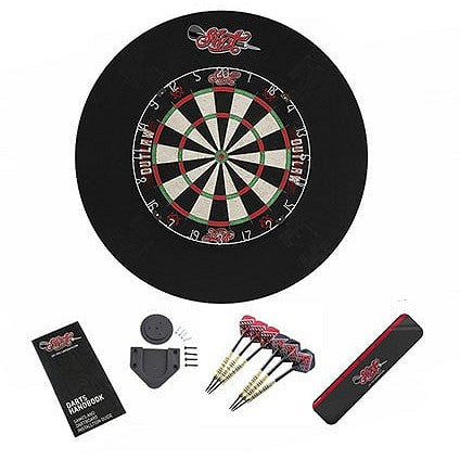Shot Darts Outlaw Tournament Dartboard Set (Board, Surround, 6 Darts Pins & Throw-Line)