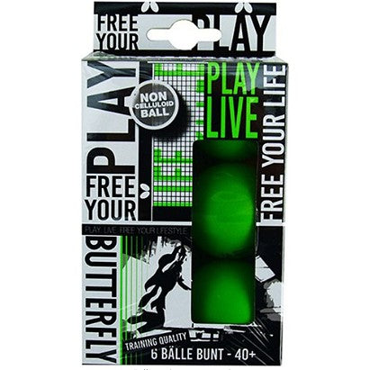 Butterfly Free Your Lifestyle Table Tennis Balls | Green | 6pcs/Pck