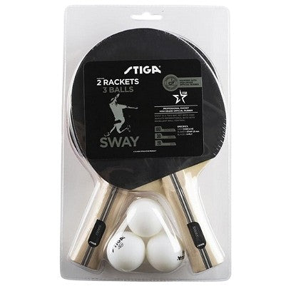Stiga Sway Table Tennis Bat | Balls (2 Rackets And 3 Balls) Set