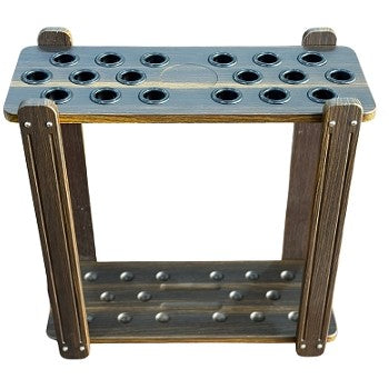 Knight Shot Cue Stand Rectangular | 18pcs | Brown Finishing