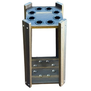 Knight Shot Cue Stand Square | 8pcs | Brown Finishing